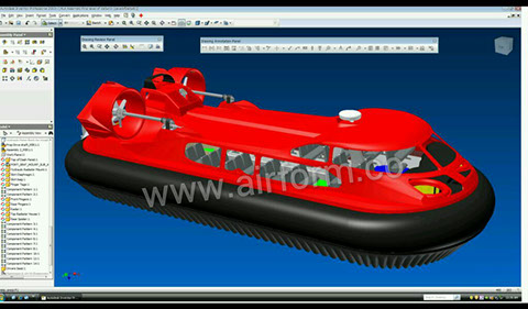 Air Form's AF46 hovercraft 3D rendering